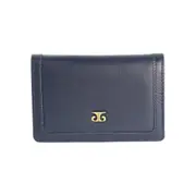 Pierre Cardin Ladies Leather Snap Button Bi-Fold Wallet - Navy