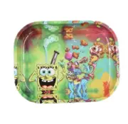 Decorative Remote Side Friendly Crazy SpongeBob Tray Decoration Metal Snack