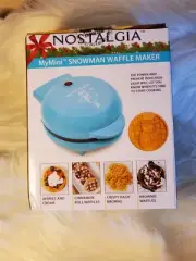 Nostalgia My Mini Snowman Waffle Maker, 5" NIB Holiday Winter