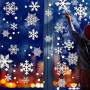 200 PCS Christmas Decorations Window Clings Static Snowflakes Stickers for