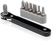 Neiko 03044A Mini Ratcheting Screwdriver and Bit Set, Pocket Size Close-Quarters,1/4-Inch Drive