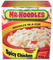 12 packs of MR. NOODLES IN A CUP Spicy Chicken flavor instant noodles 64g Canada