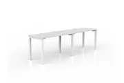 OL Axis 2-User Single Sided Desk White Top with White Frame