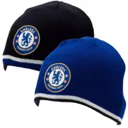 Chelsea FC Reversible Beanie Hat Football bobble Enzo Kerr Lampard Terry Drogba