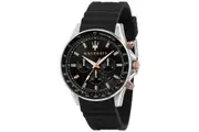Maserati Sfida Chronograph Silicone Strap Black Dial Quartz R8871640002 100M Men's Watch