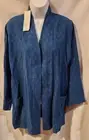 NWT EILEEN FISHER BLOCK PRINTED ORGANIC COTTON LONG KIMONO JACKET SIZE M/M