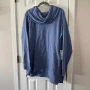 Zelos Womens Azure Heather Blue Cowl Neck Sweatshirt Size XL Extra Large New E2