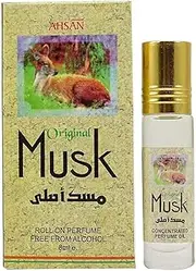 Ahsan Original Musk Roll-On Perfume Oil, Alcohol-Free, 8ml, Pack of 2