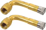Luxshiny 2PCS Brass Tire Valve Extension Adaptors Air Valve Caps for Easy Inflation Deflation for Car Motorcycle Bike Scooter Maintenance