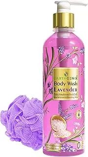 Earthgenix Body Wash Lavender + Pink Himalayan Rock Salt 300ml, (Loofah Free)