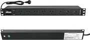 Tecmojo 1U Rack Mount PDU Power Strip, Power Distribution Unit for 19 Inch Server Cabinet, 8 Outlets with 2m Power Cord, Overload Protection, 10A 250V 50/60HZ, Black