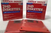 OFFICE DEPOT 2HD Diskettes 3.5" IBM Formatted 2 Boxes + 2 Bonus