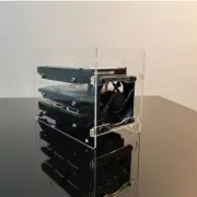 Clear Disk Test Bench Case Bracket DIY Enclosure Shelf Set Hard Drive 3.5" HDD d