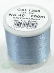 Madeira Rayon 40 Machine Embroidery Thread 200m Colour 1360 WINTER SKY