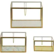 A&B Home 82212-DS Marigold 5.7 inch Gold and Clear Decorative Boxes