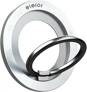 eleror Magnetic Phone Ring Grip for Magsafe-Function Built in Cases, Kickstand Holder Flexible and Detachable for iPhone 14/13, 12/12 Pro/12 Pro Max/12 Mini with Metal Plate (Silver)