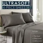 Hotel Soft 4Pcs Bed Sheet Sets Bamboo Blend Flat Fitted Single/Double/Queen/King