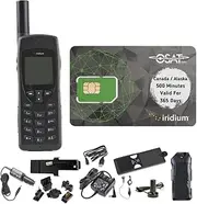 Iridium 9555 Satellite Phone Telephone & SIM Prepaid Card with Canada & Alaska Plan 500 Minutes / 365 Day Validity - Voice,Text Messaging SMS Global Coverage