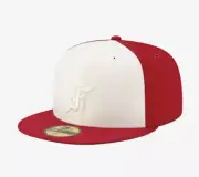FEAR OF GOD Essentials New Era 59Fifty Fitted Hat Sz. 7 3/8 Red White Rare