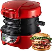 Breakfast Sandwich Maker, 600W Electric Burger Maker with Egg Cooker Ring, Non-Stick Coating, Breakfast Waffle Maker Muffin Maker with Indicator Light, Panini Maker Egg Mcmuffin Maker
