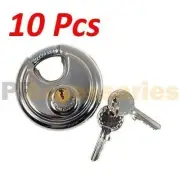 10x 70mm Heavy Duty Stainless Steel Armor Brass Cylinder Disc Padlock Round Lock