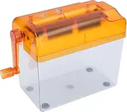 Manual Portable Hand Crank Paper Shredder Compact Design for Office Desktop Home (Orange)