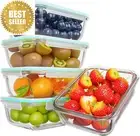 5 Pack Glass Food Storage Containers 1040ml - Airtight, Meal Prep, BPA-Free