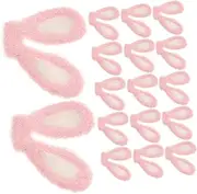 20pcs Rabbit Ears for Bunny Cute Black Hair Decorations Hair Clips Decor Rabbit Bunnies Headband Charms Plush Girl Hair Accessories Crafts Pink Fabric
