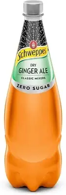 Schweppes Dry Ginger Ale Zero Sugar, 12 x 1.1L
