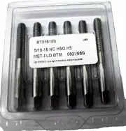 6 Pcs. Standard Tool 3/8-16 GH5 Met-Flo HSS Thread/Roll-Form Bottoming Taps