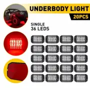 20Pod Pure Red LED Rock Lights Underglow Underbody Under Car Truck Glow Light ED