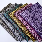 1 meterX1.48 meter Africa Leopard Print Satin Fabric Scarf Gown Pajamas Material