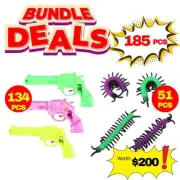Creepy & Fun Action Pack: Stretchy Sticky Creatures + Water Gun Bundle