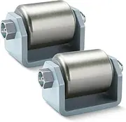 Weld on Trailer Roller Wheel, Heavy Duty Steel Trailer Skid Wheel, 2 Pack Steel Micro Rollers for RV Trailers, Motorhome and 5th Caster Roller