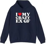 [X.Style] I Love My Crazy Ex GF I Red Heart My Ex Girlfriend Funny ds015 Hoodie Navy 2XL