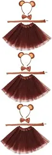 FRCOLOR Bear Ear Headband Tutu Skirt Bowtie Tail Costume Accessories for Dress Up Cosplay Lightweight Reusable Animal Ear Headband Kit for Parties and Festivals