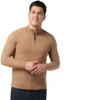 NEW - Smartwool Men's Sparwood Half Zip Sweater, Acorn Heather-dune Heather, 2XL