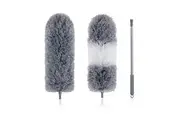 BOOMJOY Microfiber Duster with 254cm Extendable Pole, Feather Dusters for Cleaning, 2 Pack Dusters for Cleaning, Washable Duster for Ceiling, Fan, Furniture