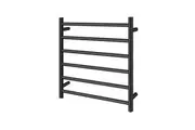 AQUAPERLA 6-Bar Heated Towel Rail - Round Bars - Black (W600mm x H620mm)