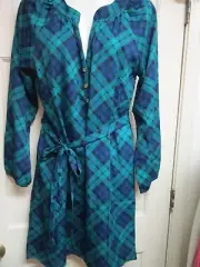 Green/Navy Shirtdress by Mud Pie, Size Medium, NWT