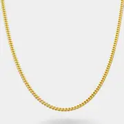18K Gold Vermeil Cuban Link Chain Necklace 2mm Mens Sterling Silver Miami Curb