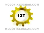 MOJO 12T FIXED GEAR COG - GOLD ANODIZED Cro-Mo TRACK 12 TOOTH 1/8 INCH CNC