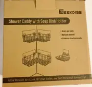 GeekDigg 3 Sets Metal Shower Caddy -Corner Shelf & Matching Soap Dish Ea Set