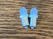 2 New White FROSTED Bayonet LED Lamp Light Bulbs 6v 6.3v 8v #47 #44 #1847