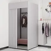 Portable Clothing Store Fitting Room with Removable Changing Room L85xW85xH200CM Silvergrey