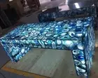 "Blue Agate Countertop – Geode Agate Bar & Kitchen Counter Slab Top for Home Dec