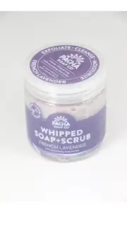 1 PACK PACHA SOAP French Lavender Whipped Soap Scrub, 8 oz