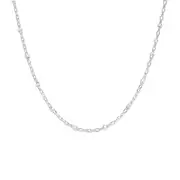 Italian Made Silver Ball Bead 32+7cm Cable Chain