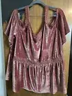 CITY STREETS Cold Shoulder Velvet Top Blouse Jr Plus Size 3X Stretchy Mauve NWT
