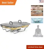 Premium Chafing Dish Buffet Set - 2 Section - 1.5-Quart Tray - Stainless Steel